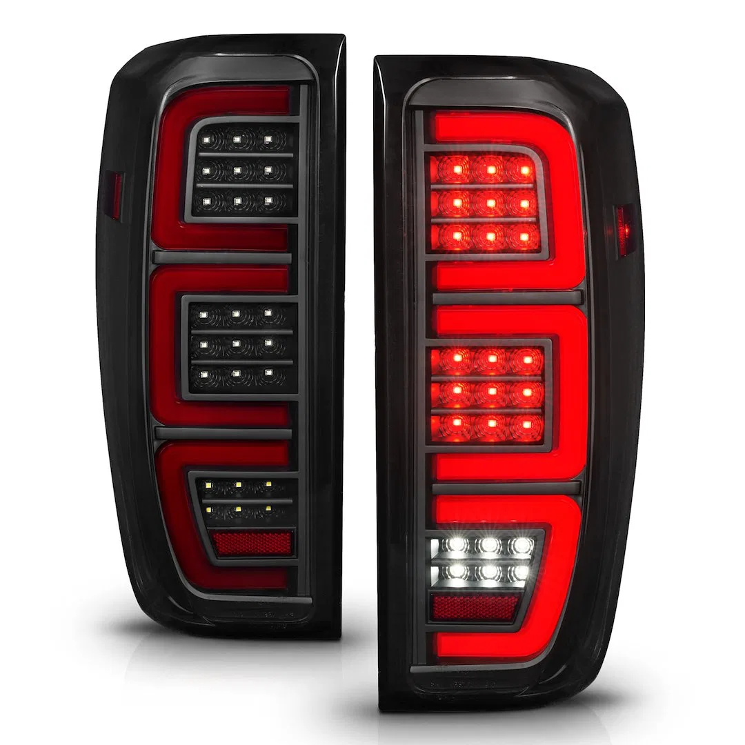 311458 – ANZO Tail Light Assembly, LED Smoke Lens Black Housing Red Brake Light/ Sequential Turn Signal Light/ Runnin...